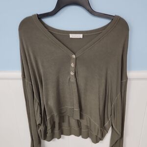 Neuflora Olive Button Down Top